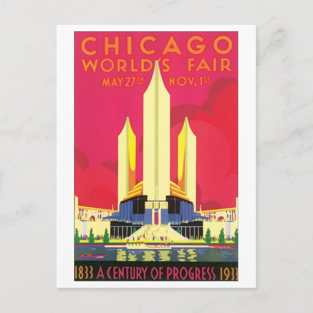 Chicago World's Fair, 1933 Postkarte (Vorderseite)