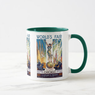 Chicago World's Fair 1933 - Vintag Retro Art Deco Tasse