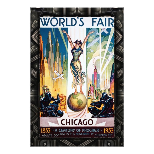 Chicago World's Fair 1933 Vintage Poster (Vorne)