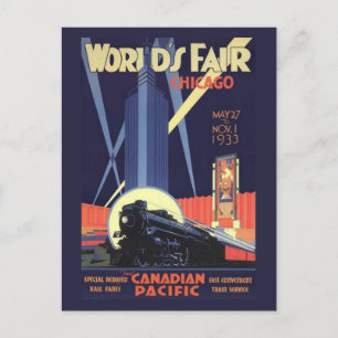 Chicago World's Fair 1933 Vintage Postkarte