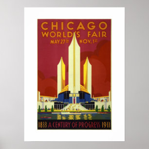 Chicago World's Fair Century of Progress 1833-1933 Poster
