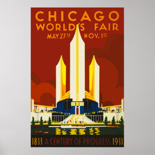 Chicago World's Fair Century of Progress 1933 Post Poster