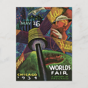 Chicago World's Fair US Vintage Travel Postkarte