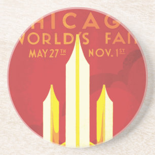 Chicago Worlds Fair Vintage Poster Getränkeuntersetzer