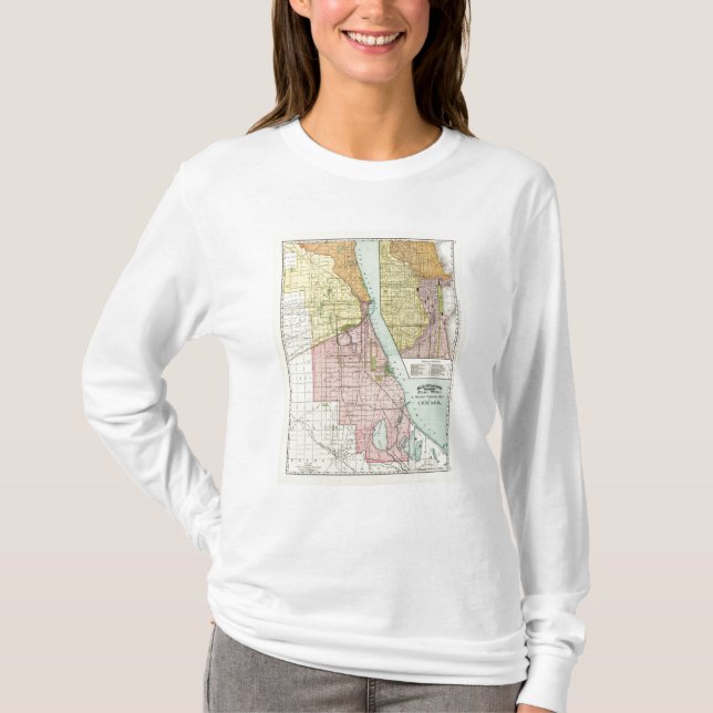 Chicagobahnterminalkarte T-Shirt (Vorderseite)