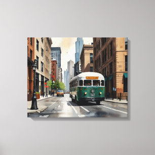 Chicagoer Aquarellkunst Leinwanddruck