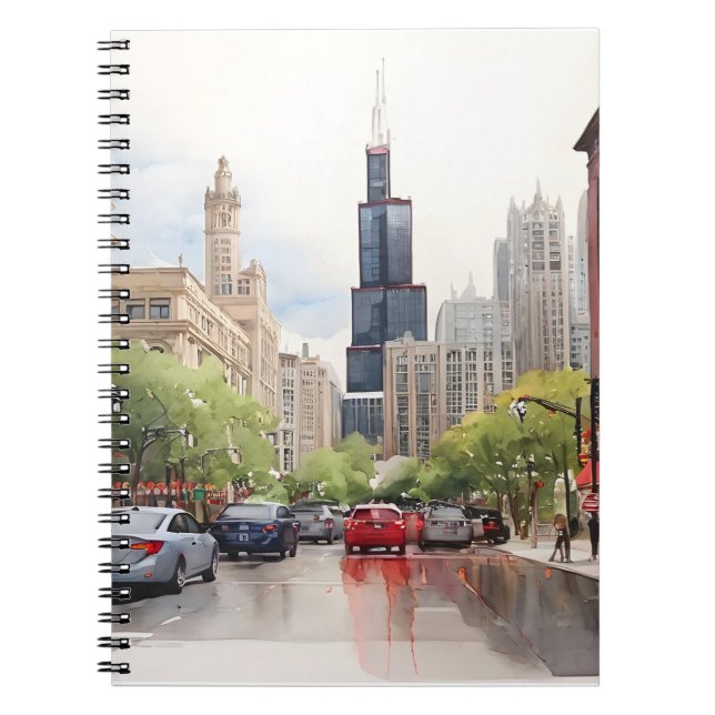 Chicagoer Aquarellkunst Notizblock (Vorderseite)