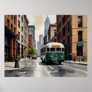 Chicagoer Aquarellkunst Poster