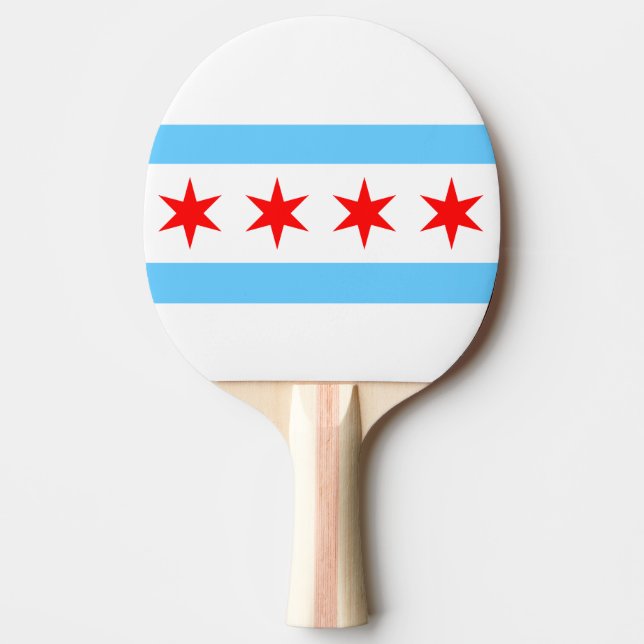 Chicagoer Flag Pong Paddle Tischtennis Schläger (Vorderseite)