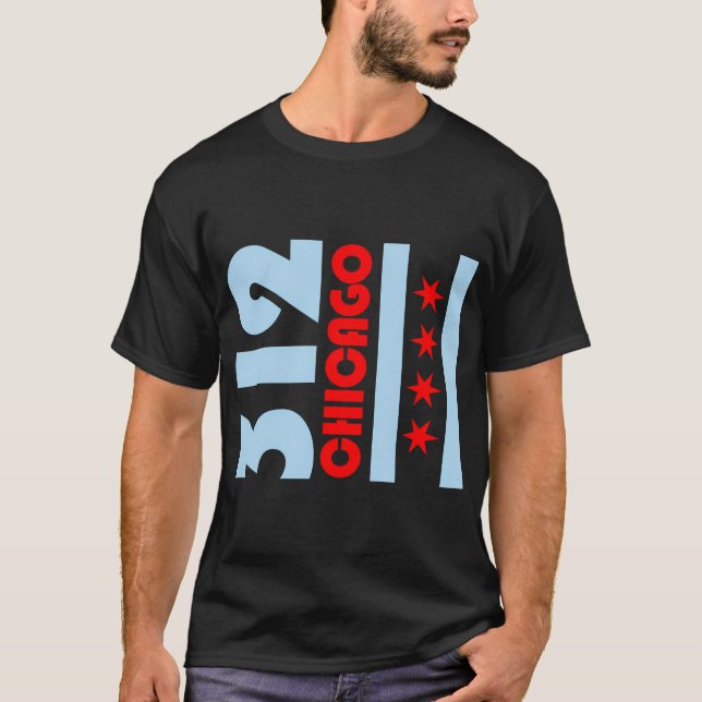Chicagoer Flagge 312 T-Shirt (Vorderseite)