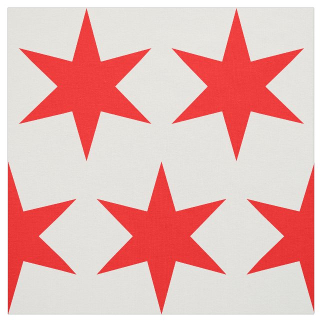 Chicagoer Flagge 6-Punkte-Star Stoff (Muster)