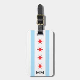 Chicagoer Flagge und Monogramm Gepäckanhänger