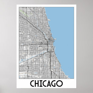 Chicagoer Landkarte Poster