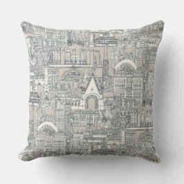 Chicagoer Schwarz-Beige Kissen