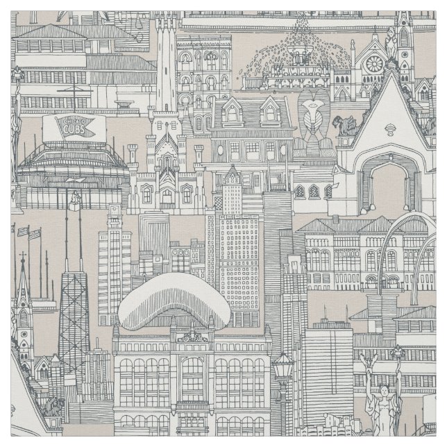 Chicagoer Schwarz-Beige Stoff (Muster)