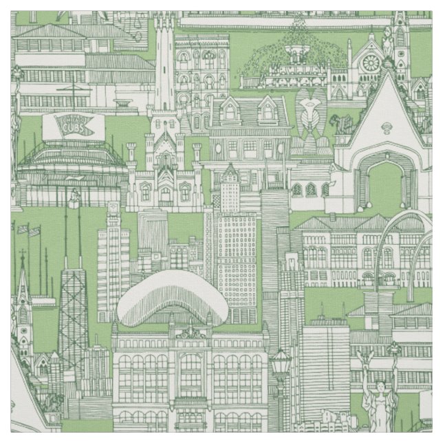 Chicagoer Seetang Salbei Stoff (Muster)