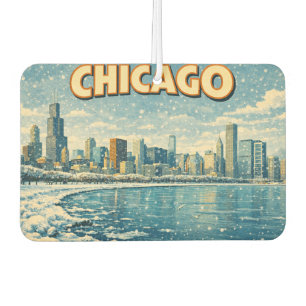 Chicagoer Skyline und Lake Michigan im Winter Autolufterfrischer