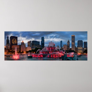 ChicagoSkyline auf Leinwand Poster
