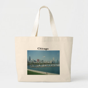 Chicagoskyline-Taschen-Handtasche Jumbo Stoffbeutel