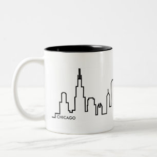 Chicagoskyline-Tasse Zweifarbige Tasse