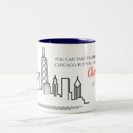 Chicagoskyline-Zitat-Tasse Zweifarbige Tasse