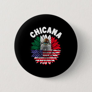 Chicana Mexicaner Stolz Flagge Mexico Wurzeln Erbe Button