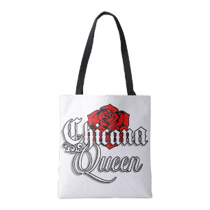 Chicana Queen Rote Rose Einkaufstasche