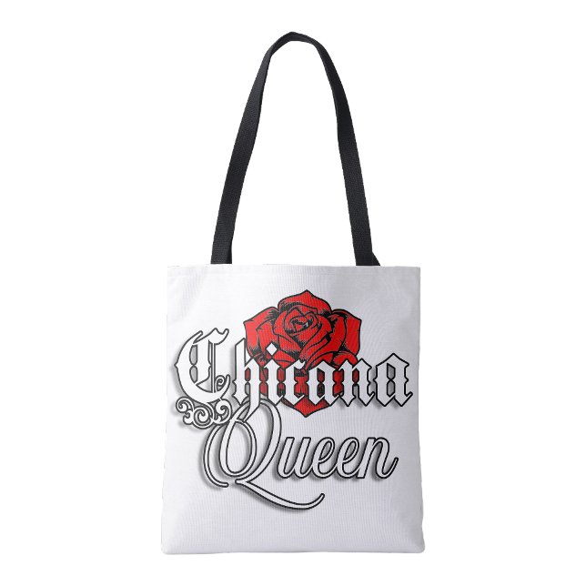 Chicana Queen Rote Rose Einkaufstasche (Chicana Queen Red Rose shopping tote bag)