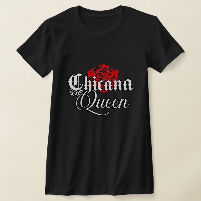 Chicana Queen Rote Rose-Shirt T-Shirt (Ablage )