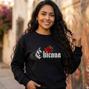 Chicana rote Rose Sweatshirt