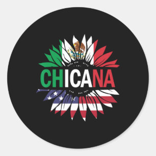 Chicana-Shirt Männer Frauen Kinder Mädchen Jungen Runder Aufkleber