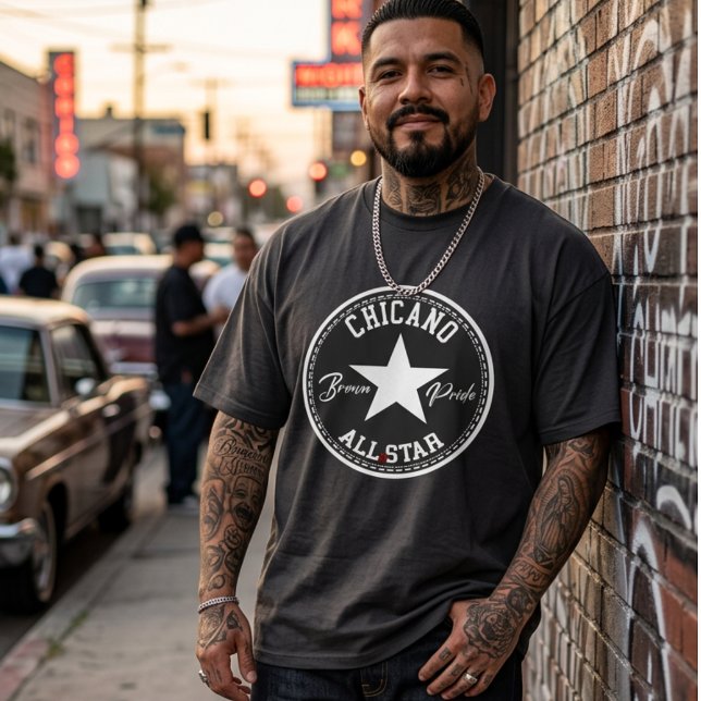 Chicano Alles-Shirt-Shirt "Brown Pride" T-Shirt (Chicano all star Brown Pride T-shirt)