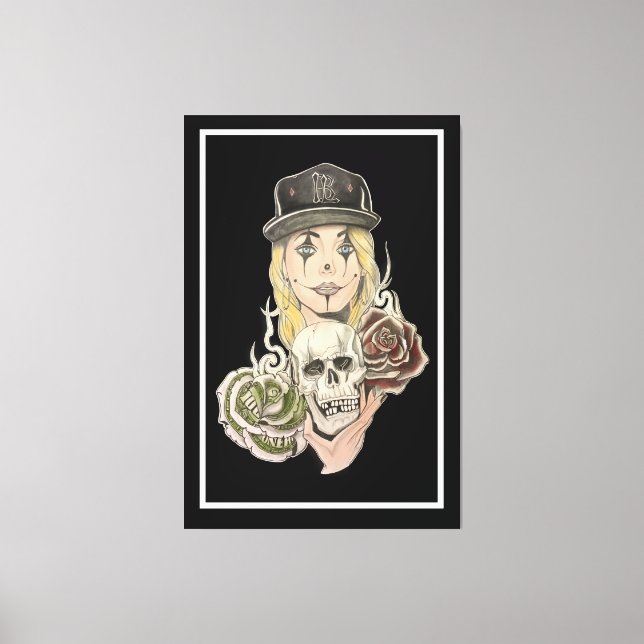 Chicano Art Black Leinwand (Vorderseite)