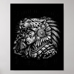 Chicano Brown Pride Azteke Jaguar Krieger Mexikani Poster