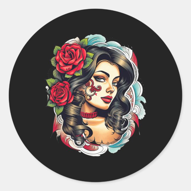 Chicano Chicana La Raza Runder Aufkleber (Vorderseite)