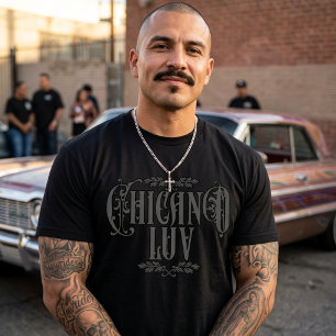 Chicano-Liebe schwarzer benutzerdefinierter Name T-Shirt