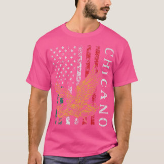 Chicano Meico US Flag Meican Pride Latino Dad 4th  T-Shirt
