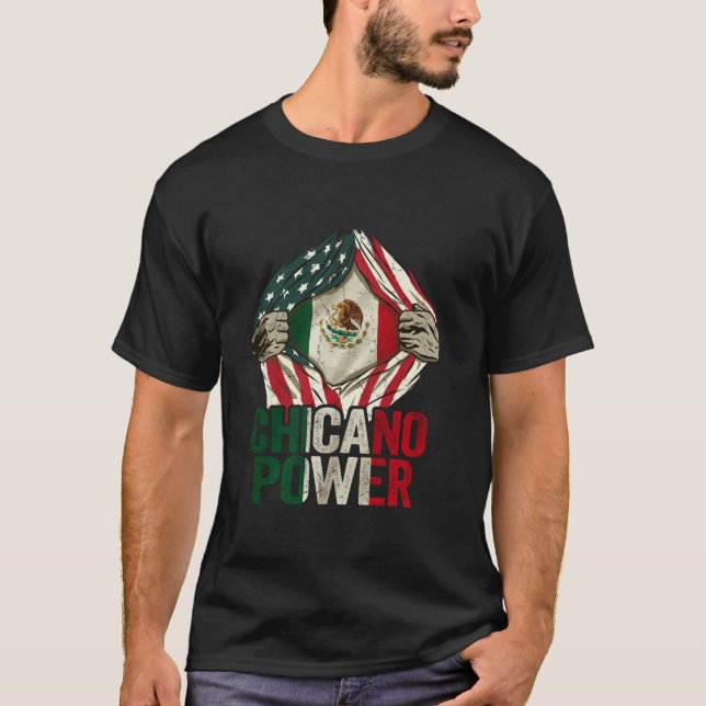 Chicano Shirt Funny USA Flag Mexikanische Flagge C (Vorderseite)
