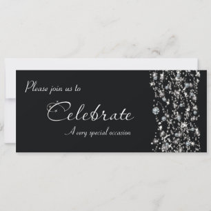 Chice elegante schwarze Glitzereien Event-Party-Ei Einladung
