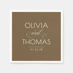 Chice moderne minimalistische Typografie Braune Ho Serviette