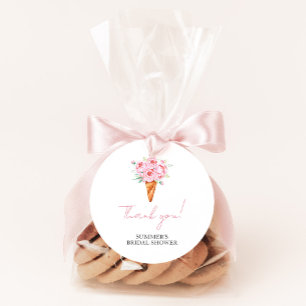 Chice moderne Wasserfarbe Eiscreme-Brautabschiedsp Runder Aufkleber