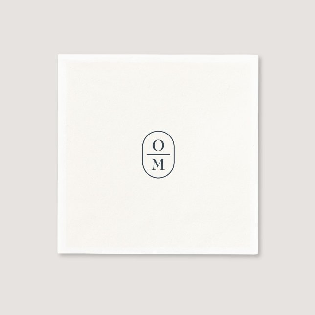 Chice Typografie Minimalistisches Monogramm Hochze Serviette (Von Creator hochgeladen)