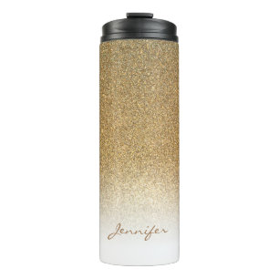 Chicgoldhoch entwickelter Glitter personalisiert Thermosbecher
