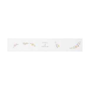 Chich Pastel Blume Hochzeit Einladung Bauchband Einladungsbanderole