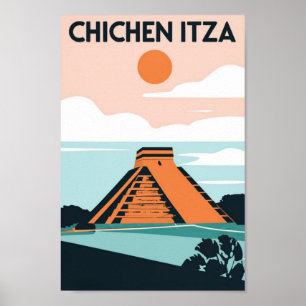 Chichen Itza Mayan Tempel in Mexiko Reisen Poster