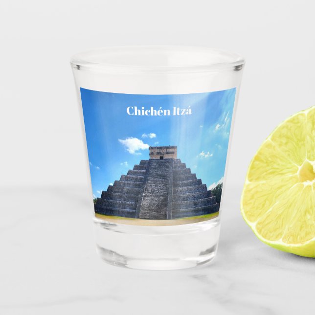 Chichén Itzá Mexico Souvenir Schnapsglas (Vorderseite)