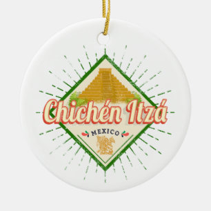 Chichen Itza Mexiko Retro Mayan Vintage Yucatan Keramik Ornament
