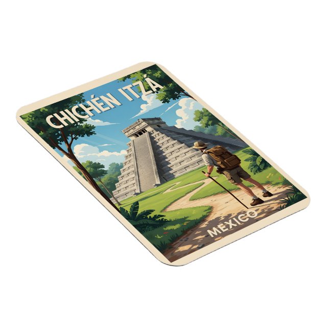 Chichén Itzá Mexiko – Tempel von Kukulcán Magnet (Rechte Seite)