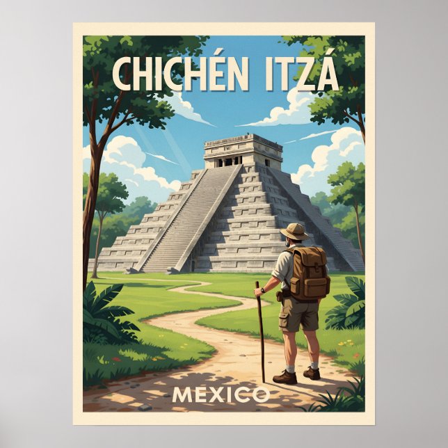 Chichén Itzá Mexiko – Tempel von Kukulcán Poster (Vorne)