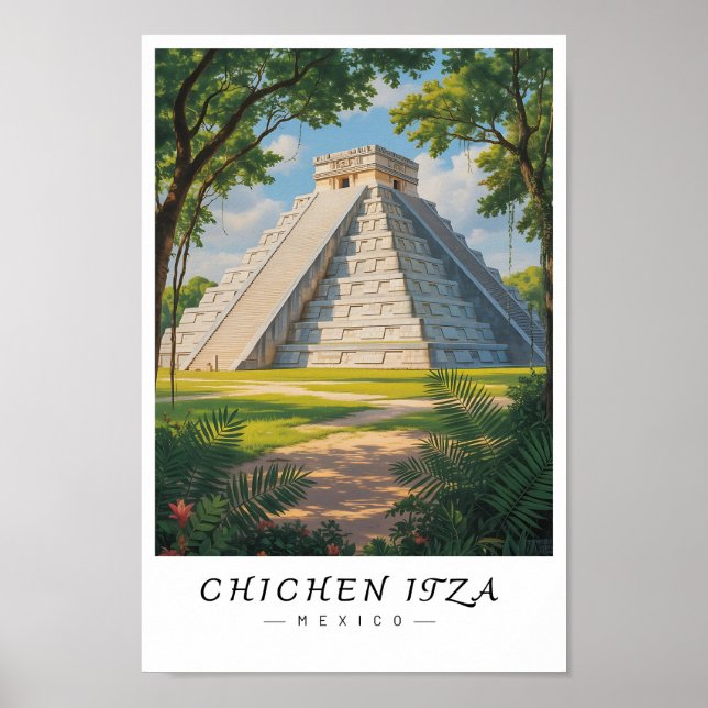 Chichen Itza Mexiko Wandkunst, Mayan Ruine Poster (Vorne)